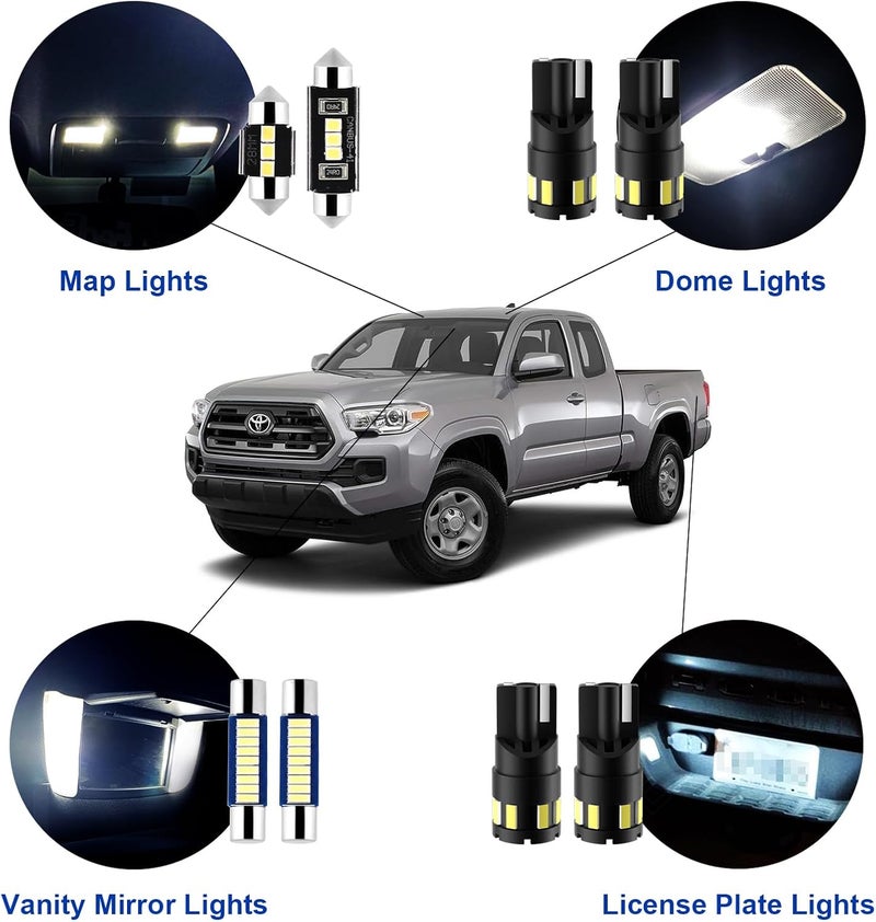 EASY EAGLE 10Pcs Tacoma LED Interior Lights: 6000K Super Bright Map Dome LED Bulbs - for Toyota Tacoma 2005 2006 2007 2008 2009 2010 2011 2012 2013 2014 2015 2016-2021 All Models+ Install Tool - Image 3